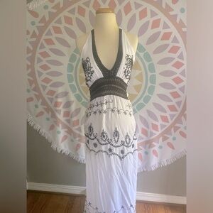 Sheer White Black Halter Sun Dress